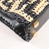 Fendi Mon Sunshine Shopper Zucchino Small Raffia x Leather 2Way Handbag in Black x Beige 8BS051 Secondhand