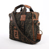 FENDI Zucca Canvas x Leather 2Way Handbag in Brown 7VA158 Secondhand