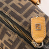 FENDI Zucca Canvas x Leather Handbag in Brown Secondhand