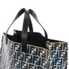 Secondhand FENDI Zucca Coated Canvas x Leather Handbag in Blue x Black 8BH357
