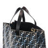 Secondhand FENDI Zucca Coated Canvas x Leather Handbag in Blue x Black 8BH357