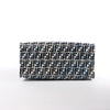 Secondhand FENDI Zucca Coated Canvas x Leather Handbag in Blue x Black 8BH357