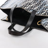 Secondhand FENDI Zucca Coated Canvas x Leather Handbag in Blue x Black 8BH357