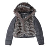 Fendi Wool-Blend Puffer Jacket with Fur Trim, Size 40 Secondhand