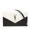 Saint Laurent Bicolor Grain De Poudre Cassandre Envelope Chain Wallet Secondhand