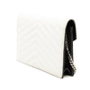 Saint Laurent Bicolor Grain De Poudre Cassandre Envelope Chain Wallet Secondhand