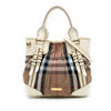 Burberry House Check Canvas and Leather Bridle Whipstitch Satchel Secondhand
