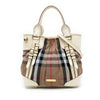 Burberry House Check Canvas and Leather Bridle Whipstitch Satchel Secondhand