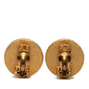 Chanel CC Gold Plated and Enamel Button Clip On Earrings Secondhand