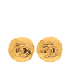 Chanel CC Gold Plated Round Clip On Earrings Secondhand