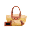 Balenciaga Raffia Motocross Classic Panier Basket Tote Secondhand