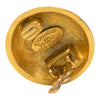 Chanel CC Gold Plated Button Clip On Earrings Secondhand