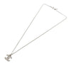 Chanel Silver Plated CC Rhinestone Pendant Necklace Secondhand