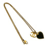 Chanel Gold Plated Enamel CC Heart Pendant Necklace Secondhand