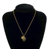Chanel Gold Plated Enamel CC Heart Pendant Necklace Secondhand
