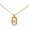 Dior Gold Plated CD Logo Oval Pendant Necklace Secondhand