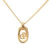 Dior Gold Plated CD Logo Oval Pendant Necklace Secondhand