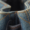 Chanel CC Quilted Denim Resin Ring Handle Bucket Bag Secondhand