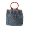 Chanel CC Quilted Denim Resin Ring Handle Bucket Bag Secondhand