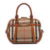 Burberry Small Leather Trimmed House Check Canvas Bridle Orchard Satchel Secondhand
