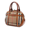 Burberry Small Leather Trimmed House Check Canvas Bridle Orchard Satchel Secondhand