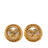 Chanel CC Gold Plated and Faux Pearl Round Clip On Earrings Secondhand