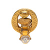 Chanel CC Gold Plated and Faux Pearl Round Clip On Earrings Secondhand