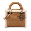 Dior Mini Suede Cannage with Shearling Trim Lady Dior Secondhand