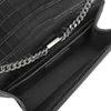 Saint Laurent Small Croc Embossed Leather Monogram Kate Tassel Crossbody Secondhand