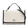 Chanel CC Bicolor Quilted Caviar and Grosgrain Top Handle Flap Secondhand
