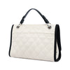 Chanel CC Bicolor Quilted Caviar and Grosgrain Top Handle Flap Secondhand