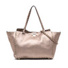 Valentino Medium Metallic Leather Rockstud Trapeze Satchel Secondhand