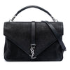 Saint Laurent Large Croc Embossed Nubuck Monogram College Satchel Secondhand