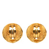 Chanel CC Gold Plated Lion Round Clip On Earrings Secondhand