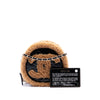 Chanel Shearling Trimmed Shiny Crumpled Sheepskin Round Clutch with Chain Secondhand