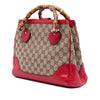 Secondhand Gucci Small GG Canvas Diana Bamboo Top Handle Tote