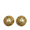 Chanel CC Gold Plated Faux Pearl Clip On Earrings Secondhand