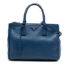 Prada Medium City Calf Hand Stitched Galleria Double Zip Satchel Secondhand
