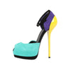 GIUSEPPE ZANNOTTI Suede Colorblock Pattern D'Orsay Pumps Secondhand