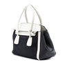 Prada Bicolor Saffiano Cuir Trimmed Canvas Satchel Secondhand