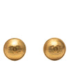 Chanel CC Gold Plated Round Clip On Earrings Secondhand