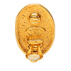 Chanel CC Gold Plated Crown Oval Clip On Earrings Secondhand