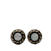 Chanel Resin and Gold Plated CC Button Clip On Earrings Secondhand