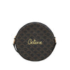 Celine Triomphe Coated Canvas Embroidered Round Purse on Strap Secondhand