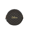 Celine Triomphe Coated Canvas Embroidered Round Purse on Strap Secondhand