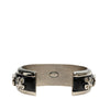 Chanel Silver Plated Enamel Rhinestone Clover Cuff Bracelet Secondhand