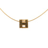 Hermès Gold Plated Enamel Cage D H Pendant Necklace Secondhand
