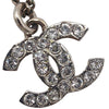 Chanel CC Silver Plated Rhinestone Pendant Necklace Secondhand