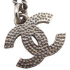 Chanel CC Silver Plated Rhinestone Pendant Necklace Secondhand