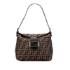 Fendi Zucca Canvas Double Flap Shoulder Bag Secondhand